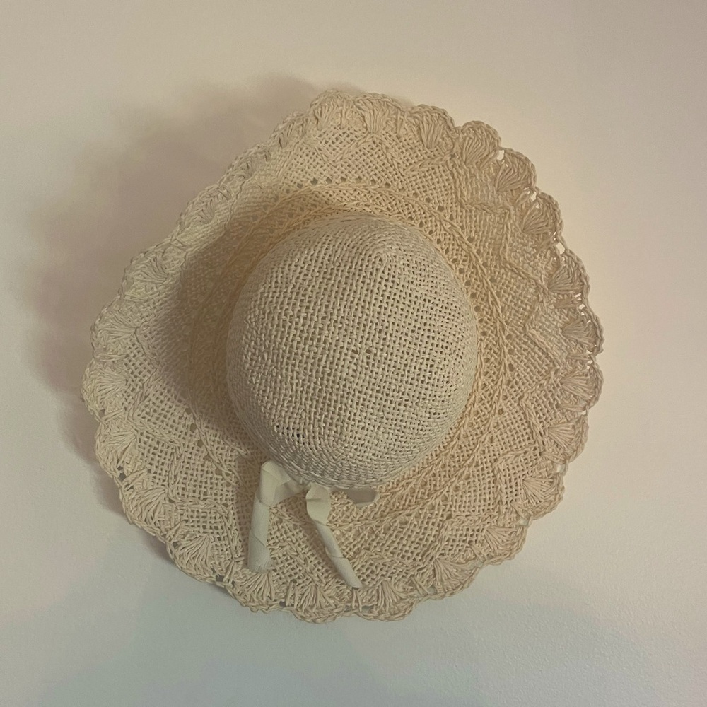Jessica Cream Crochet Sun Hat